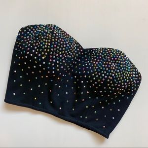 NWOT Rainbow crystal bustier